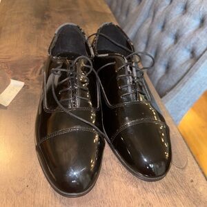 Perry Ellis Black Leather Oxford Shoes